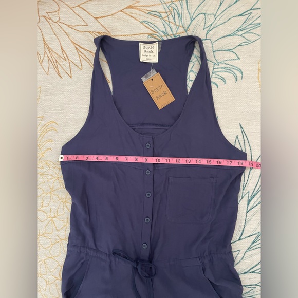 NWT Style Rack Navy Romper in Size Large - Picture 3 of 7